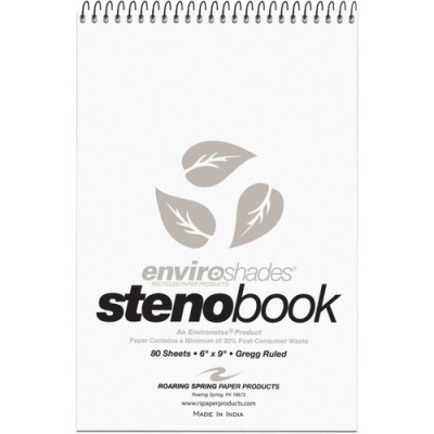 Roaring Spring Enviroshades Recycled Spiral Steno Memo Book (12274)