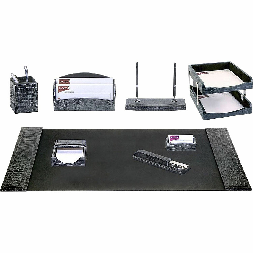 Dacasso Avellino Crocodile 9-Piece Desk Set (D2220)