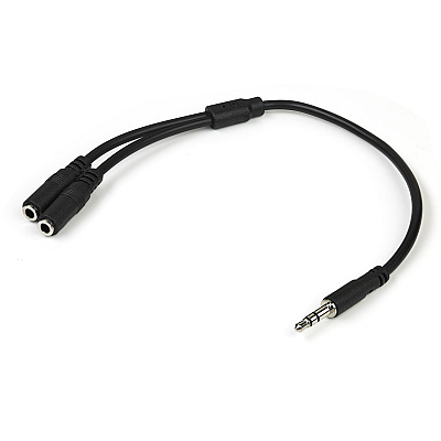 StarTech Slim Stereo Splitter Cable - 3.5mm Male To 2x 3.5mm Female (MUY1MFFS)