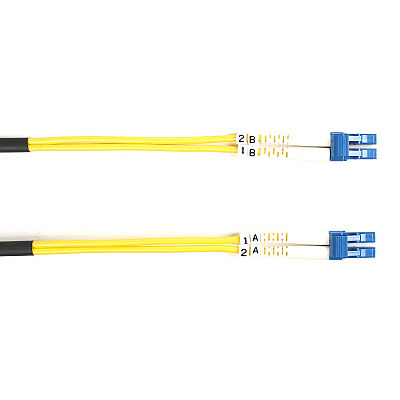 Black Box Os2 9/125 Singlemode Fiber Optic Patch Cable - Ofnr Pvc, Lc To Lc, Yellow, 1-m (3.2-ft.) (FOSM001MLCLC)
