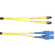 Black Box Os2 9/125 Singlemode Fiber Optic Patch Cable - Ofnr Pvc, St To Sc, Yellow, 1-m (3.2-ft.) (FOSM001MSTSC)