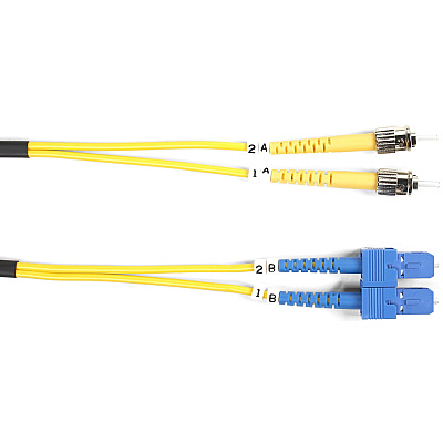 Black Box Os2 9/125 Singlemode Fiber Optic Patch Cable - Ofnr Pvc, St To Sc, Yellow, 1-m (3.2-ft.) (FOSM001MSTSC)