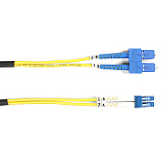 Black Box Os2 9/125 Singlemode Fiber Optic Patch Cable - Ofnr Pvc, Sc To Lc, Yellow, 5-m (16.4-ft.) (FOSM005MSCLC)