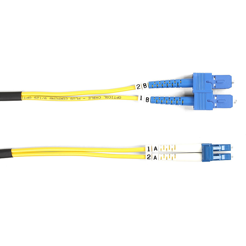 Black Box Os2 9/125 Singlemode Fiber Optic Patch Cable - Ofnr Pvc, Sc To Lc, Yellow, 5-m (16.4-ft.) (FOSM005MSCLC)