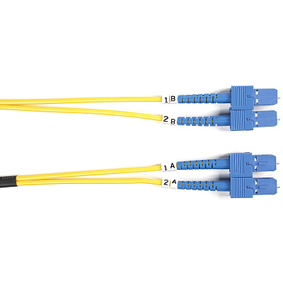 Black Box Os2 9/125 Singlemode Fiber Optic Patch Cable - Ofnr Pvc, Sc To Sc, Yellow, 5-m (16.4-ft.) (FOSM005MSCSC)