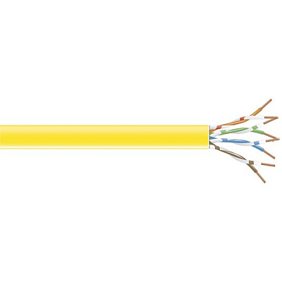 Black Box Cat6 250-mhz Solid Ethernet Bulk Cable - Unshielded (utp), Cm Pvc, Yellow, 1000-ft. (304.8-m) Pull-box (C6CMSLDYL)