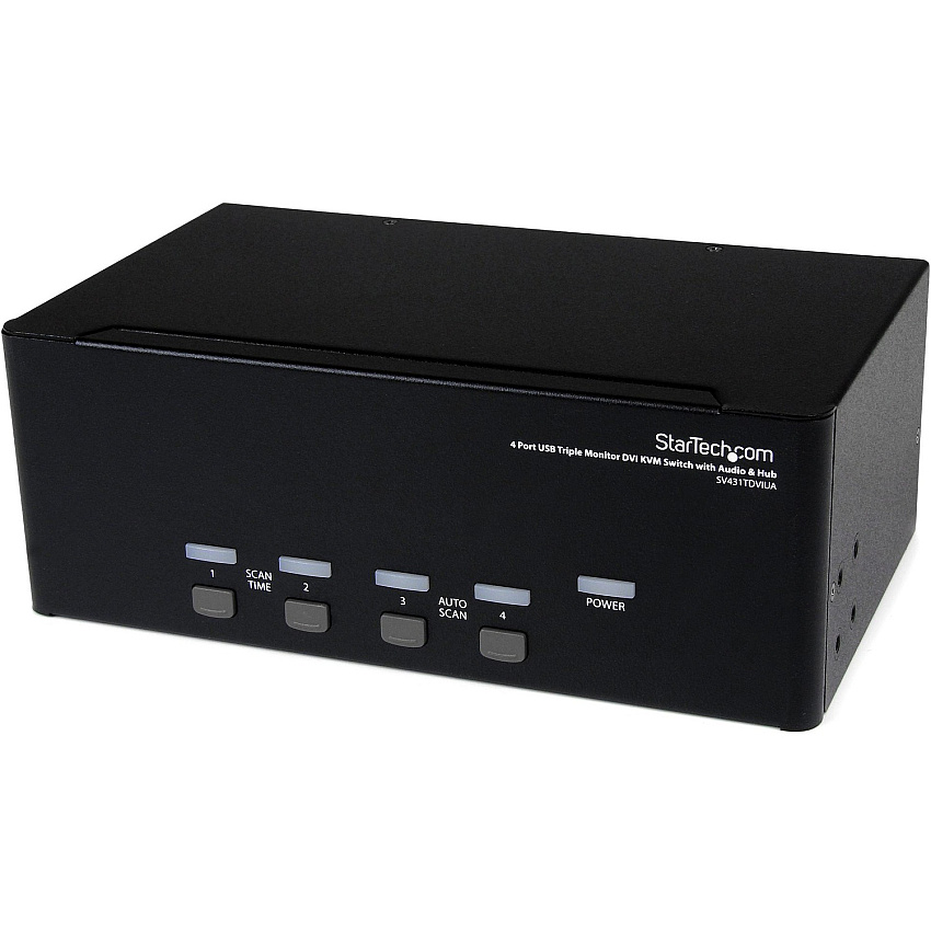 StarTech 4 Port Triple Monitor Dvi Usb Kvm Switch (SV431TDVIUA)