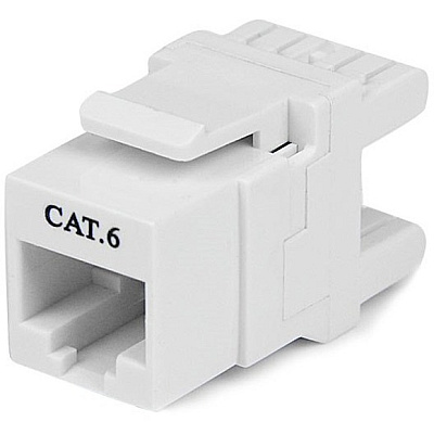StarTech 180 Cat 6 Keystone Wall Jack - White (C6KEY110SWH)