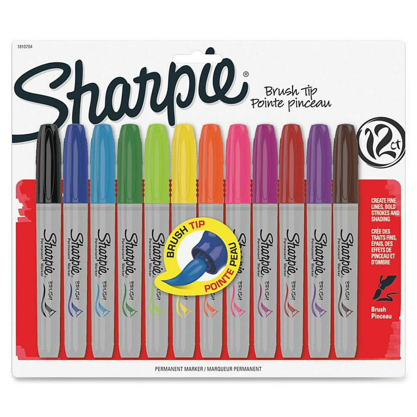 Sharpie Brush Tip Permanent Markers (SAN1810704)