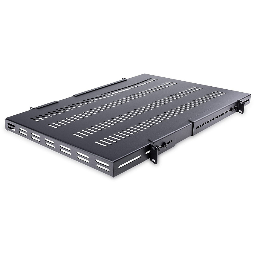 StarTech 1u Adjustable Mounting Depth Vented Rack Mount Shelf - Heavy Duty Fixed Server Rack Cabinet Shelf - 330lbs / 150kg (ADJSHELFHDV)