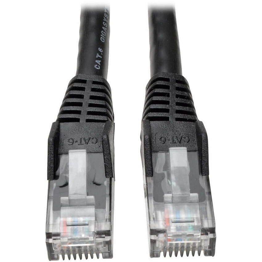 Eaton Tripp Lite Series Cat6 Gigabit Snagless Molded (UTP) Ethernet Cable (RJ45 M/M), PoE, Black, 100 ft. (30.5 m) (N201100BK)