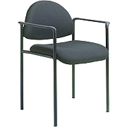 BOSS Diamond Stacking Chair with Arm (B9501BK)