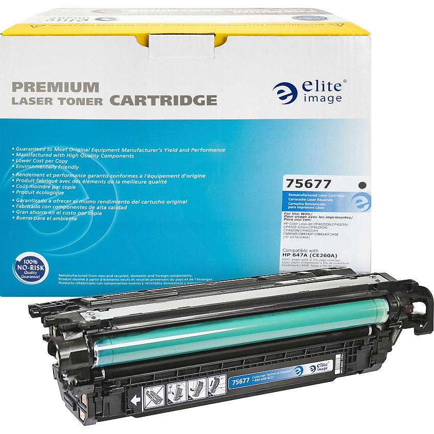 Elite Image Remanufactured Laser Toner Cartridge - Alternative for HP 647A (CE260A) - Black - 1 Each (ELI75677)