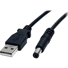StarTech 2m Usb To Type M Barrel Cable - Usb To 5.5mm 5v Dc Cable - Usb To Barrel Jack 5v Dc Plug (USB2TYPEM2M)