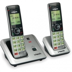 Vtech CS6619-2 DECT 6.0 Cordless Phone - Black, Silver
