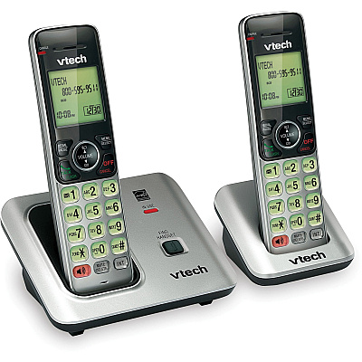Vtech CS6619-2 DECT 6.0 Cordless Phone - Black, Silver