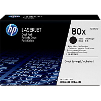 HP 80X (HEWCF280XD) Original High Yield Laser Toner Cartridge - Dual Pack - Black - 2 / Carton