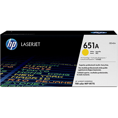 HP 651A (CE342A) Original Standard Yield Laser Toner Cartridge - Single Pack - Yellow - 1 Each