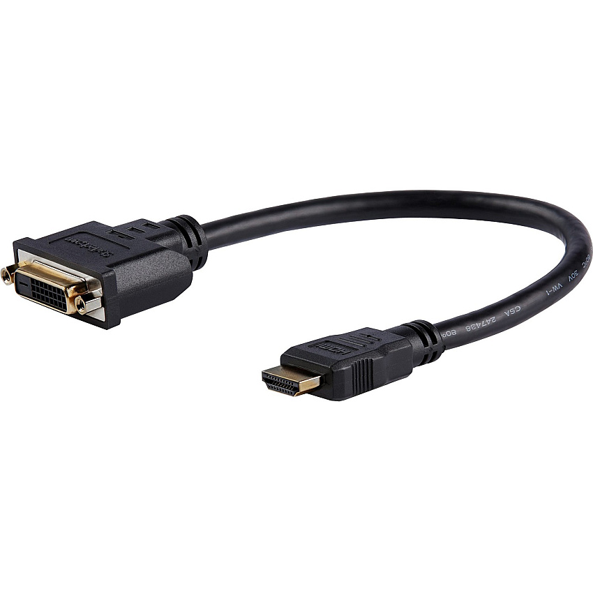 StarTech 8in Hdmi To Dvi-d Video Cable Adapter - Hdmi Male To Dvi Female - Hdmi To Dvi D (HDDVIMF8IN)