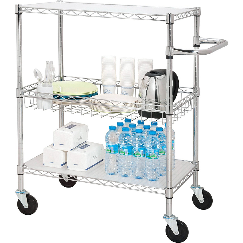 Lorell 3-Tier Rolling Cart (LLR84858)