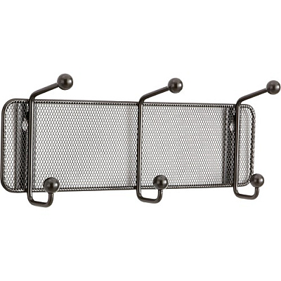 Safco Onyx Mesh 3-Hook Garment Wall Rack (SAF6402BL)