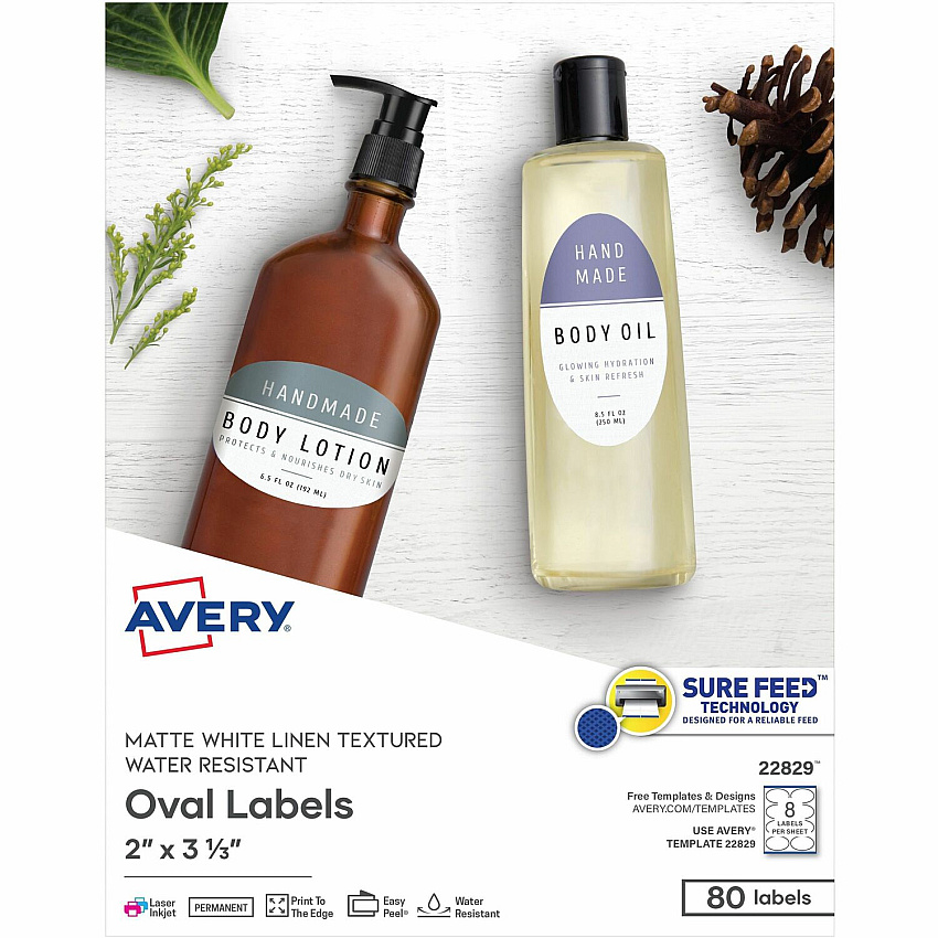 Avery Easy Peel Labels -Sure Feed - Print-to-the-Edge (AVE22829)