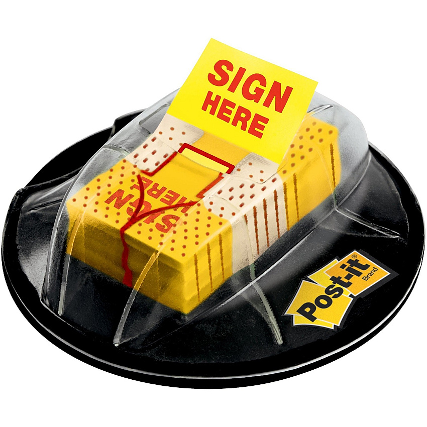 Post-it Sign Here Flags in Desk Grip Dispenser (MMM680HVSH)