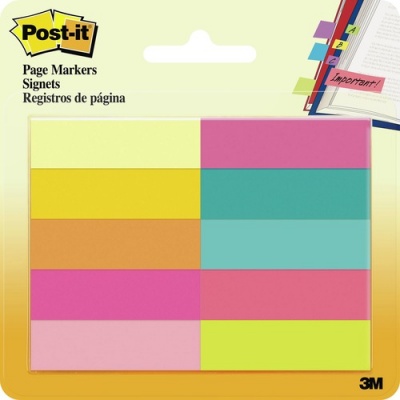 Post-it Page Markers - 1/2"W - Bright Colors (67010AB)