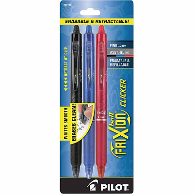Pilot FriXion .7mm Clicker Erasable Gel Pens (PIL31467)