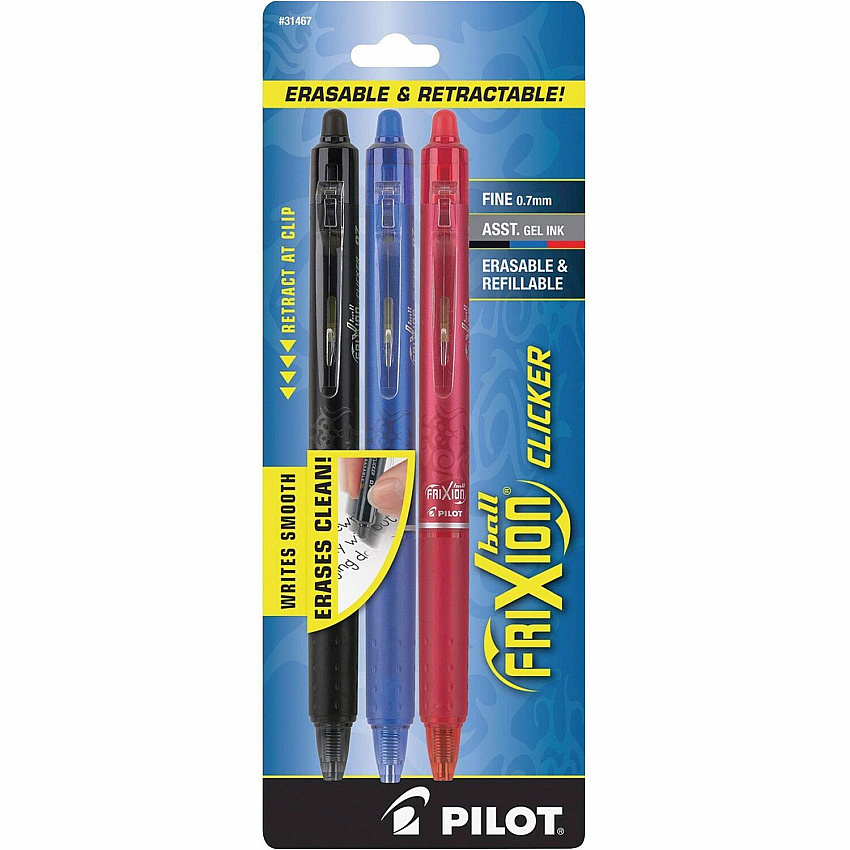 Pilot FriXion .7mm Clicker Erasable Gel Pens (PIL31467)