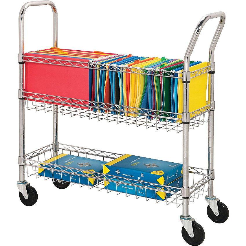 Lorell Mobile Wire Mail Cart (LLR84857)