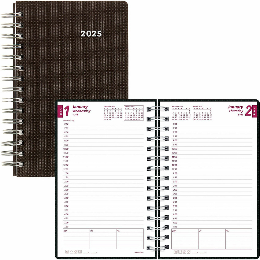Brownline DuraFlex Daily Appointment Book / Monthly Planner (CB634VBLK)