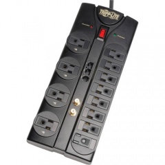 Tripp Lite Protect It! 12-Outlet Surge Protector, 8 ft. (2.43 m) Cord, 2880 Joules, Tel/Modem/Coaxial/Ethernet Protection (TLP1208SAT)