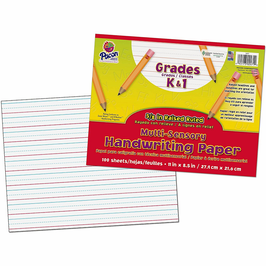 Pacon Grades K - 1 Multi - sensory Handwriting Tablet - Letter (PAC2471)
