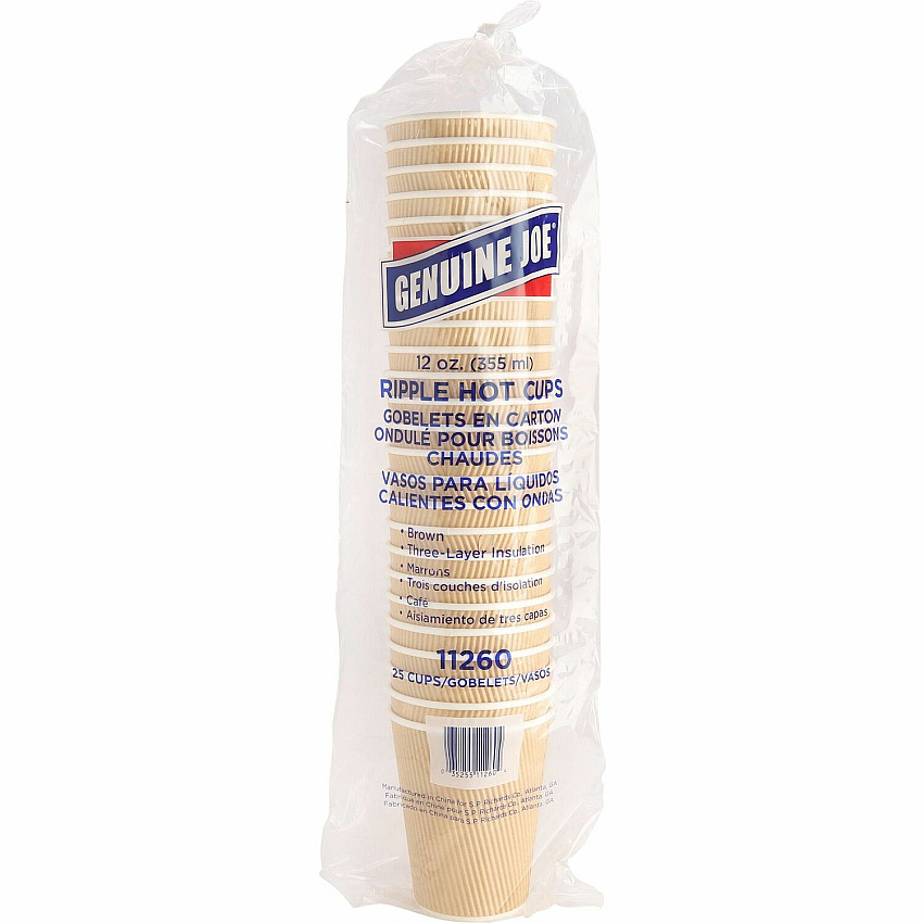 Genuine Joe 12 oz Rippled Hot Cups (GJO11260)