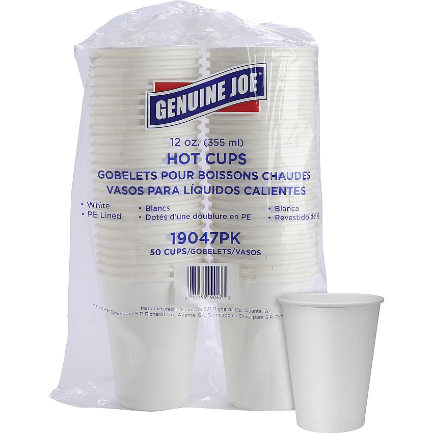 Genuine Joe 12 oz Disposable Hot Cups (GJO19047)
