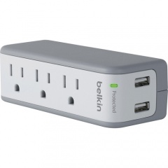 Belkin 3-Outlet Mini Surge Protector with USB Ports (2.1 AMP) (BST300bg)
