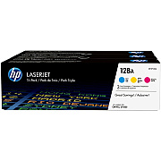 HP 128A (CF371AM) Original Laser Toner Cartridge - Tri-pack - Cyan, Magenta, Yellow - 3 / Carton