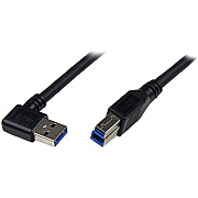 StarTech 1m Black Usb 3 Cable Right Angle A To B (USB3SAB1MRA)