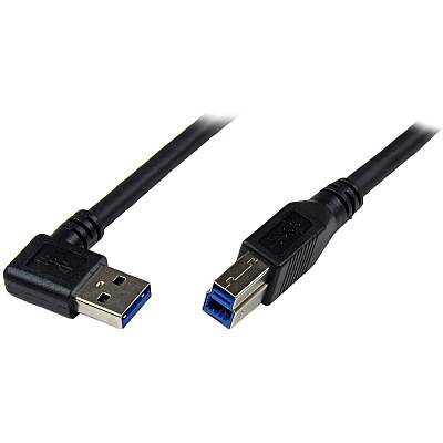 StarTech 1m Black Usb 3 Cable Right Angle A To B (USB3SAB1MRA)