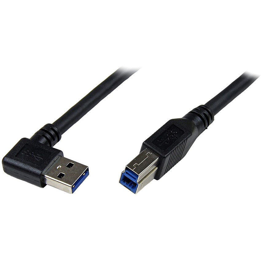 StarTech 1m Black Usb 3 Cable Right Angle A To B (USB3SAB1MRA)