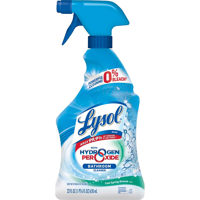 LYSOL with Hydrogen Peroxide Bathroom Cleaner - Cool Spring Breeze - 22 oz. (RAC85668)