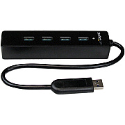 StarTech 4 Port Portable Superspeed Usb 3.0 Hub With Built-in Cable - Four Port External Usb 3 Hub - 4 Port Mini Usb Hub (5gbps) (ST4300PBU3)