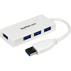 StarTech Portable 4 Port Mini Usb 3.0 Hub - White (ST4300MINU3W)