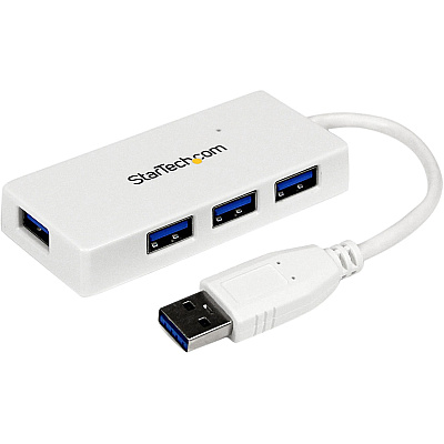 StarTech Portable 4 Port Mini Usb 3.0 Hub - White (ST4300MINU3W)