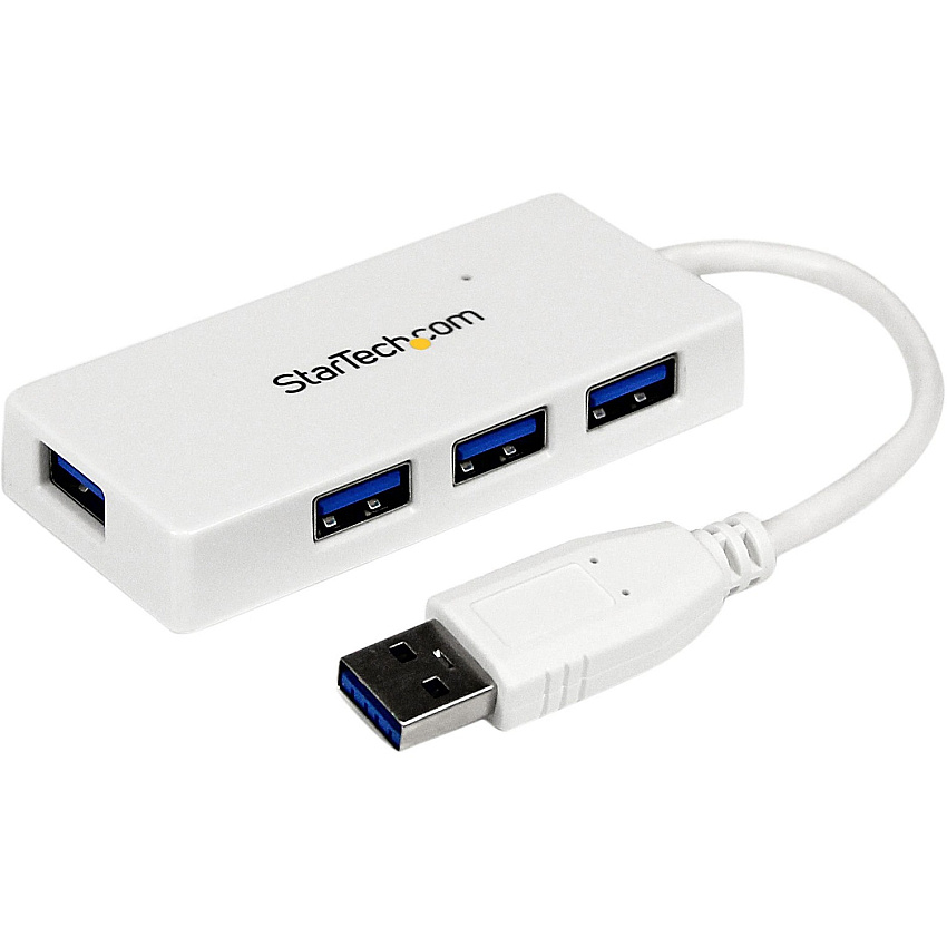 StarTech Portable 4 Port Mini Usb 3.0 Hub - White (ST4300MINU3W)