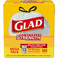 Glad ForceFlex Tall Kitchen Drawstring Trash Bags (CLO78526)