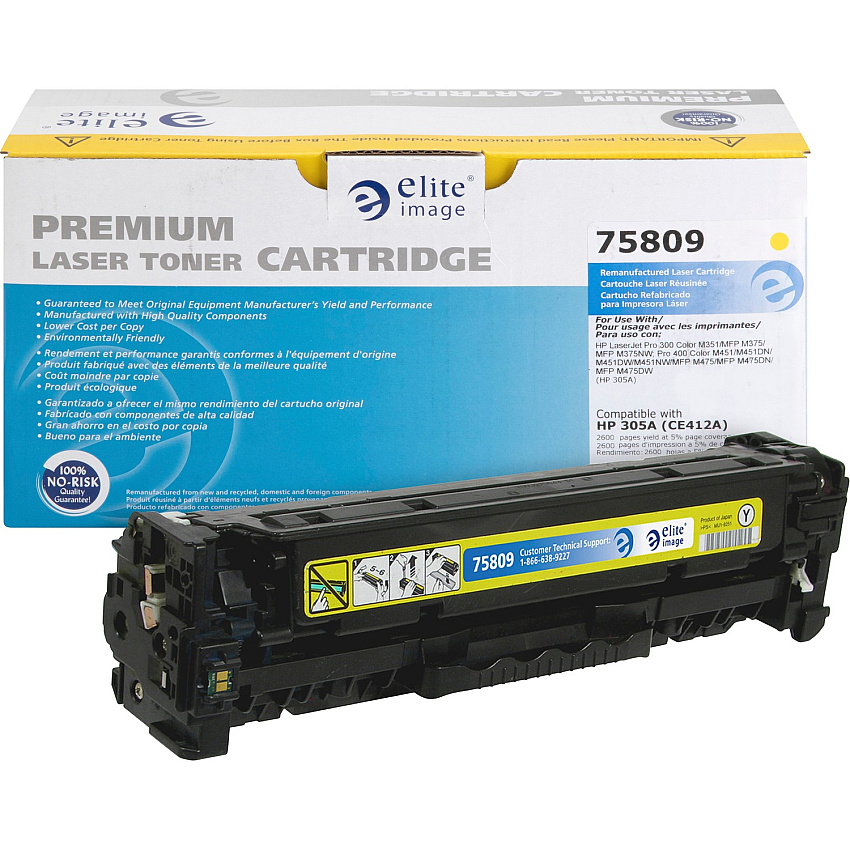 Elite Image Remanufactured Laser Toner Cartridge - Alternative for HP 305A (CE412A) - Yellow - 1 Each (ELI75809)