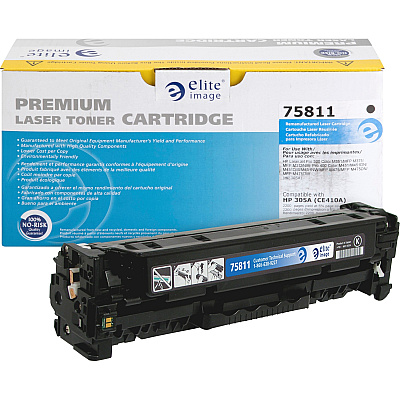 Elite Image Remanufactured Laser Toner Cartridge - Alternative for HP 305A (CE410A) - Black - 1 Each (ELI75811)