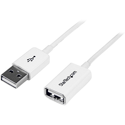 StarTech 3m White Usb 2.0 Extension Cable Cord - A To A - Usb Male To Female Cable - 1x Usb A (m), 1x Usb A (f) - White, 3 Meter (USBEXTPAA3MW)